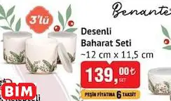 BENANTE DESENLİ BAHARAT SETİ